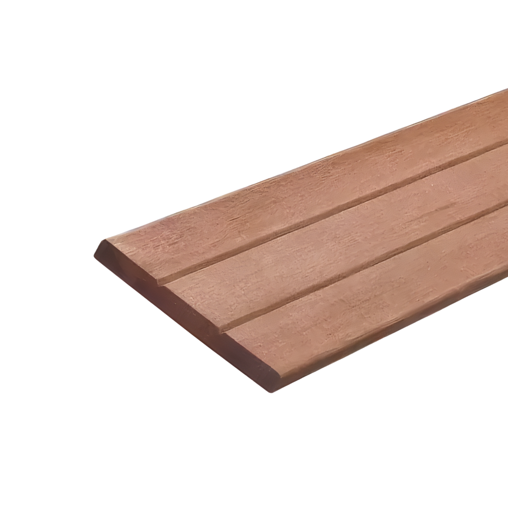 Schuttingplank 15 x 145 mm 4,25 mtr Dubbele V-Groef & Effen Zijde Hardhout Keruing
