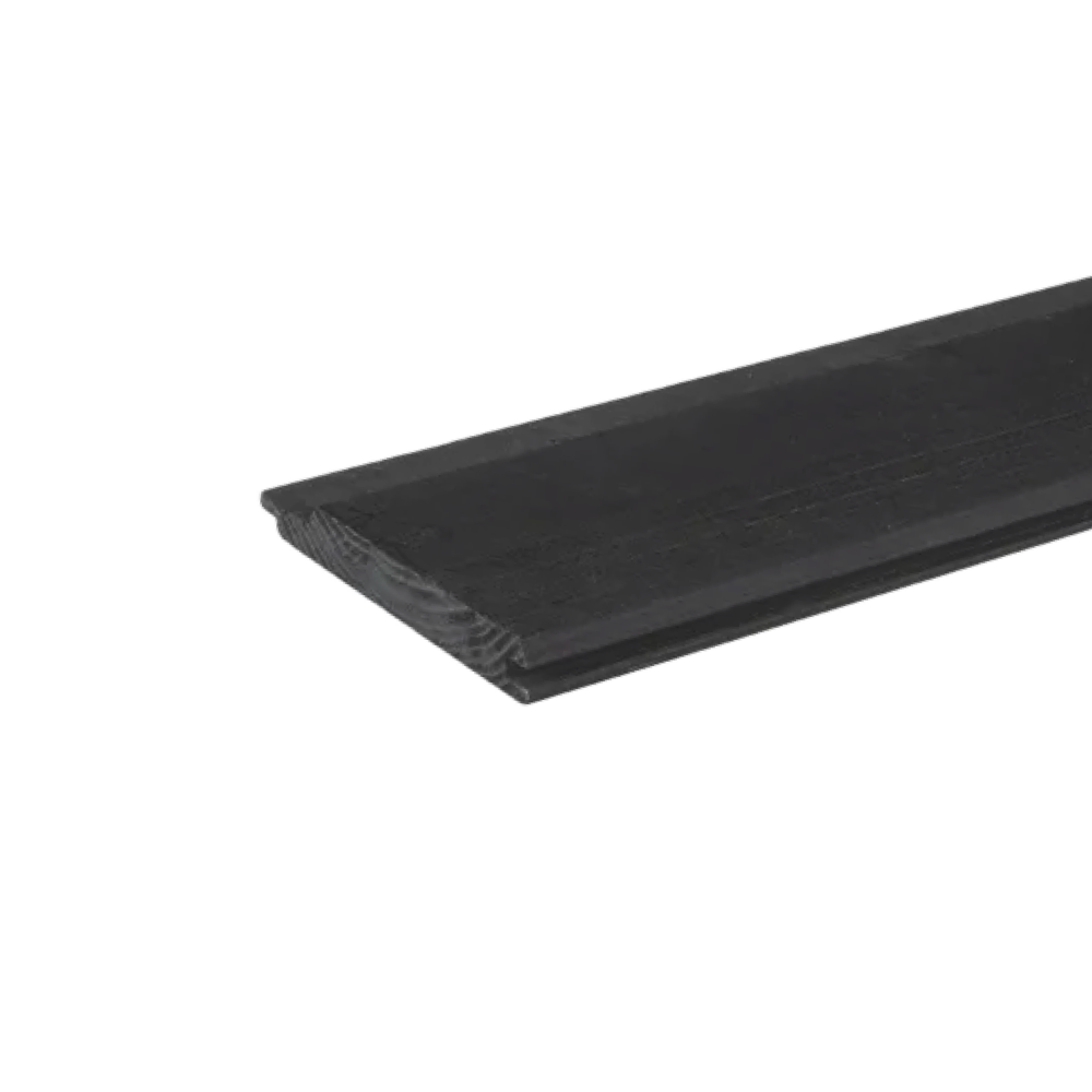 Channelsiding 18 x 145 mm vuren zwart gespoten per m1, lengtes op aanvraag