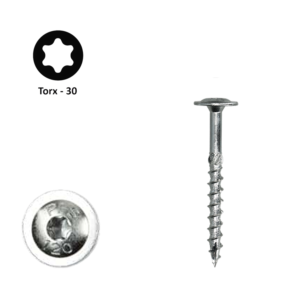 Flenskop schroef 6,00 x 50 Torx (T30) | PFS+ verzinkt | 100 stuks