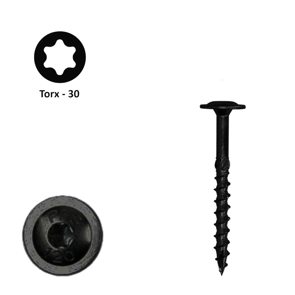 Flenskop schroef 6,00 x 50 Torx (T40) | PFS+ zwart verzinkt | 100 stuks
