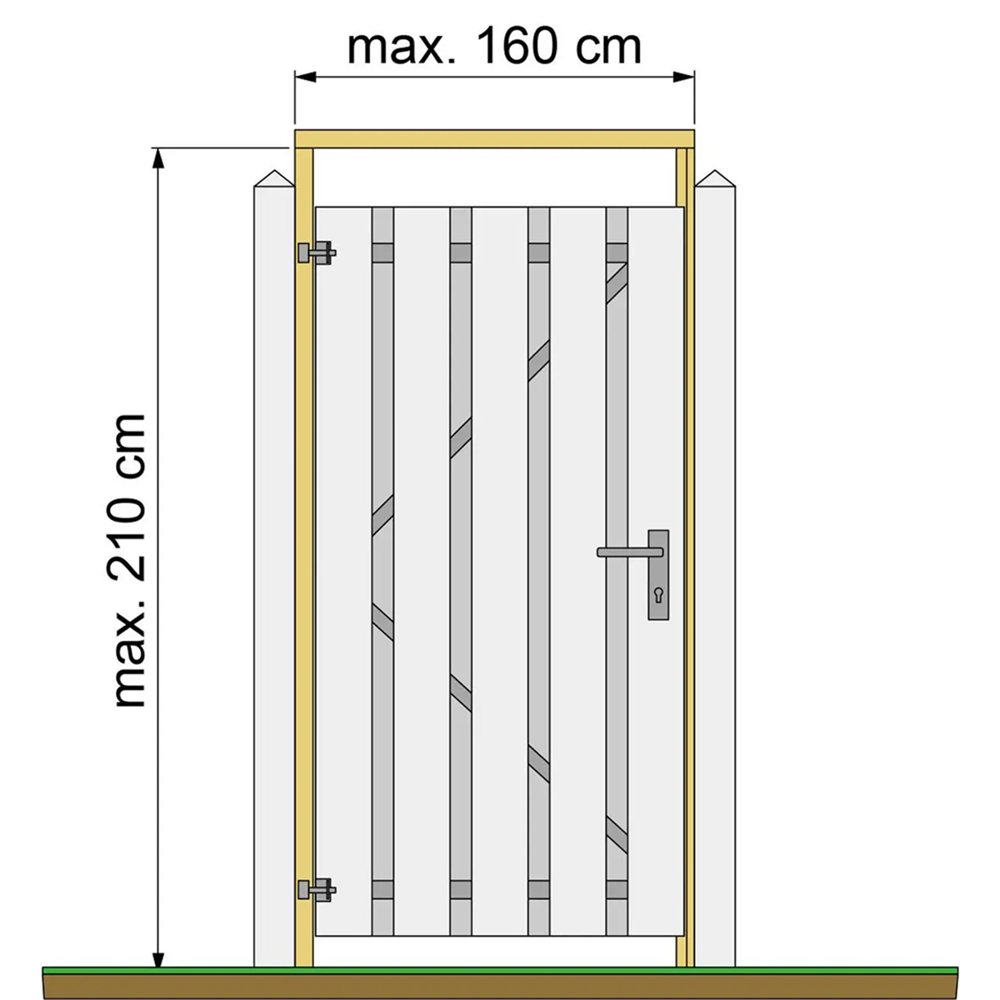 Tuindeurkozijn max 160 cm geschaafd Geïmpregneerd