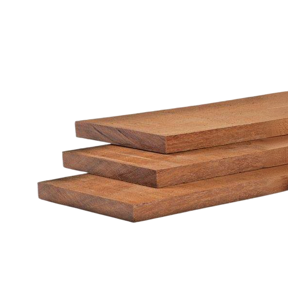 Plank 40 x 250 mm 5,00 mtr Hardhout Okan