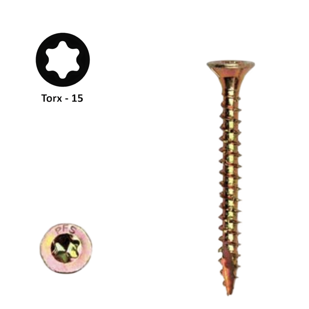 Spaanplaatschroef 3,5 x 45 Torx (T15) | PFS+ verzinkt | 200 stuks