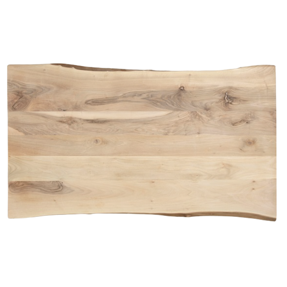 Tafelblad Europees walnoot 2-lange zijden boomkant 40mm 2400x1000x40 onbehandeld