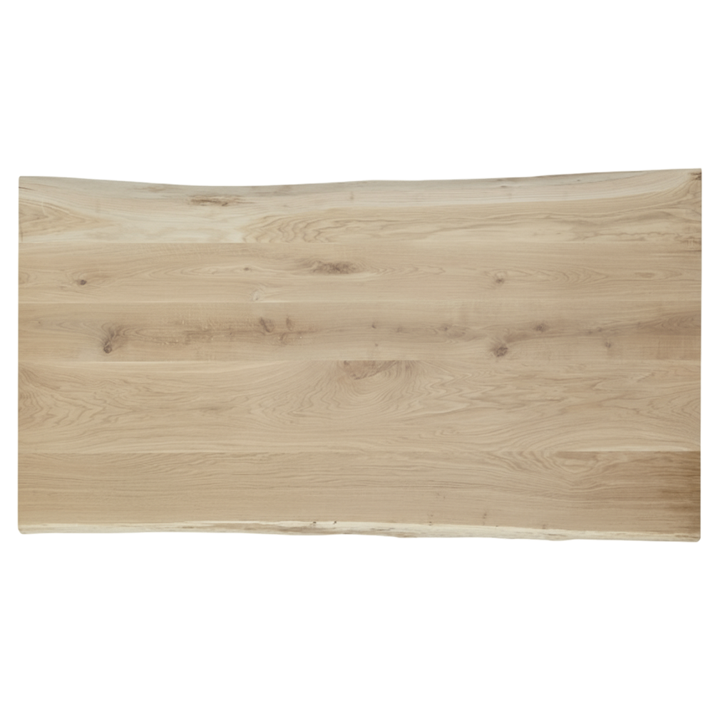 Tafelblad rustiek eiken 2-lange zijden boomkant 40mm 2800x1000 onbehandeld