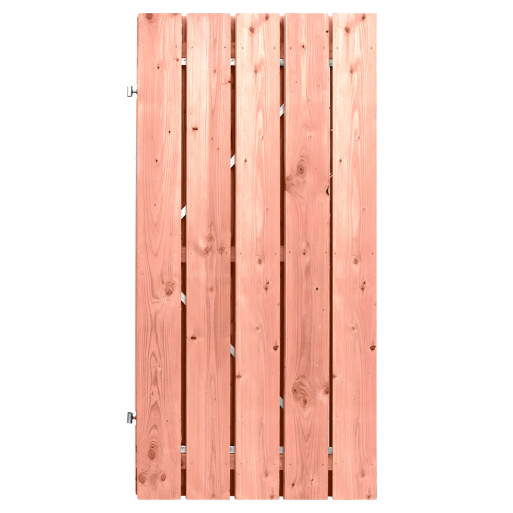 Tuindeur Stalen frame 100 x 195 cm, plank 16 x 140 mm Lariks / Douglas