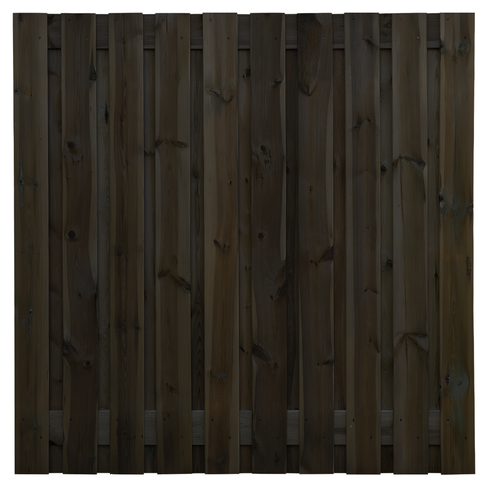 Tuinscherm 21 planks  180 x 180 cm Zwart gespoten