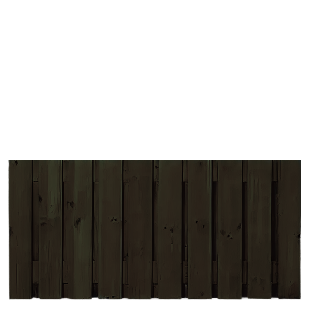 Tuinscherm 21 planks  90 x 180 cm Zwart gespoten