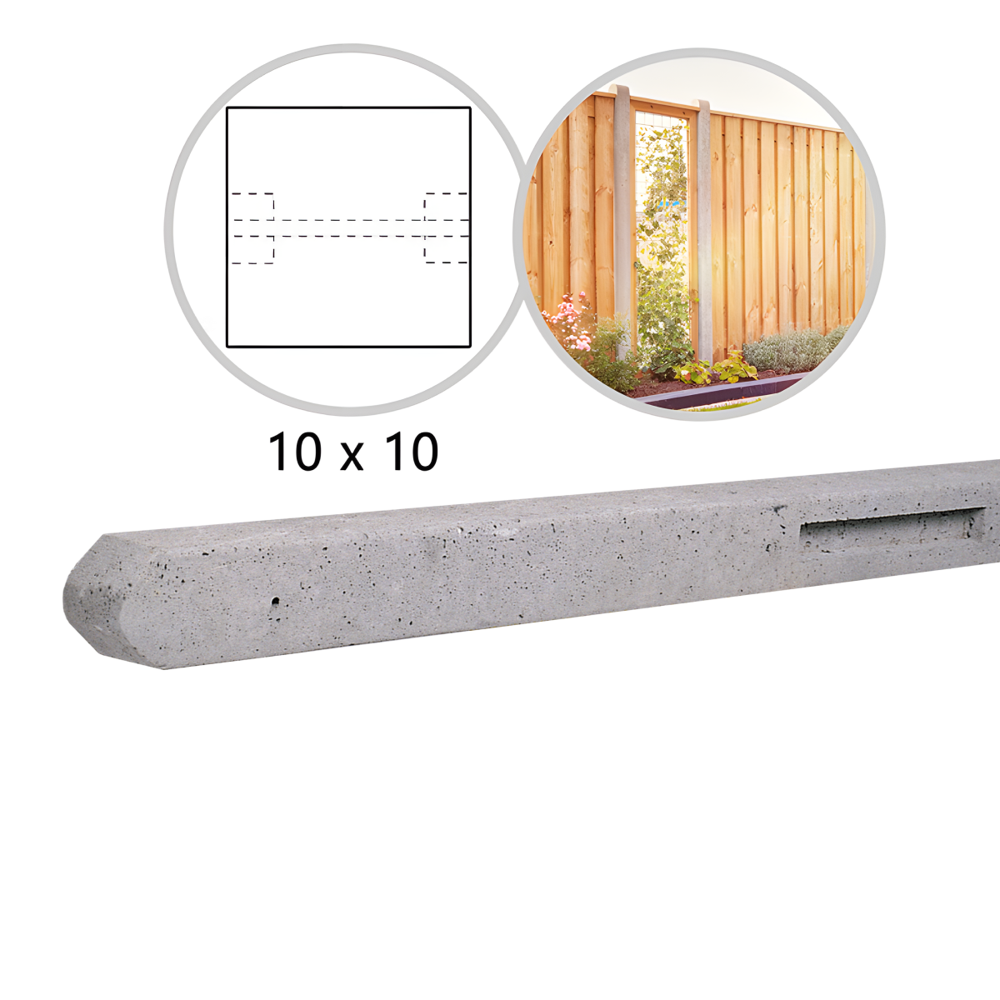 Betonpaal stamp 10 x 10 x 180cm Grijs Tussenpaal