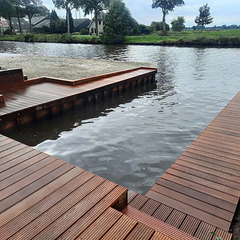 Vlonderplank 35 × 145 mm 3,50 mtr Hardhout Tali