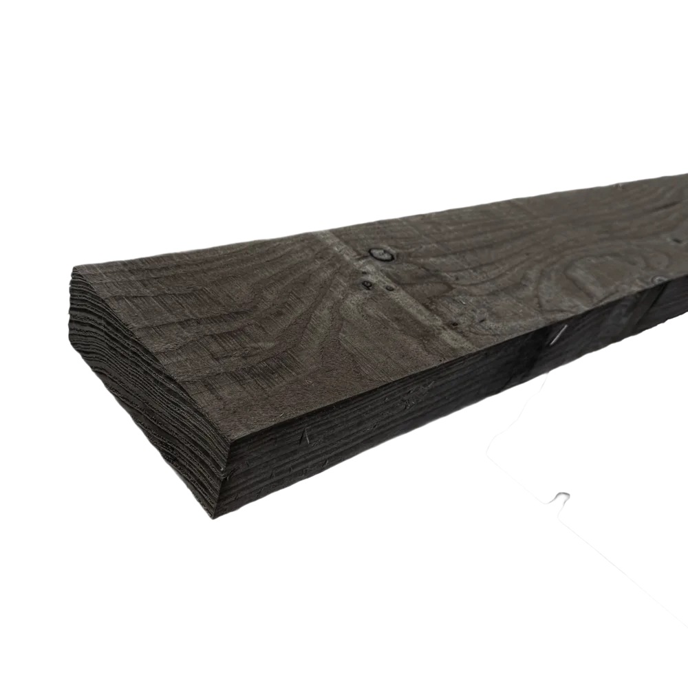 Balk Fijnbezaagd zwart  50 x 150 mm Zwart 4,00 mtr Lariks / Douglas