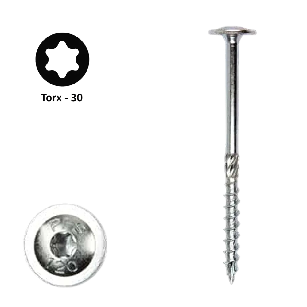 Flenskop schroef 6,00 x 160 Torx (T30) | PFS+ verzinkt | 100 stuks