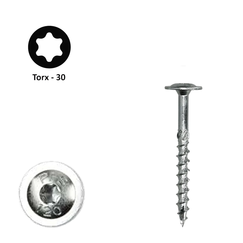Flenskop schroef 6,00 x 50 Torx (T30) | PFS+ verzinkt | 100 stuks