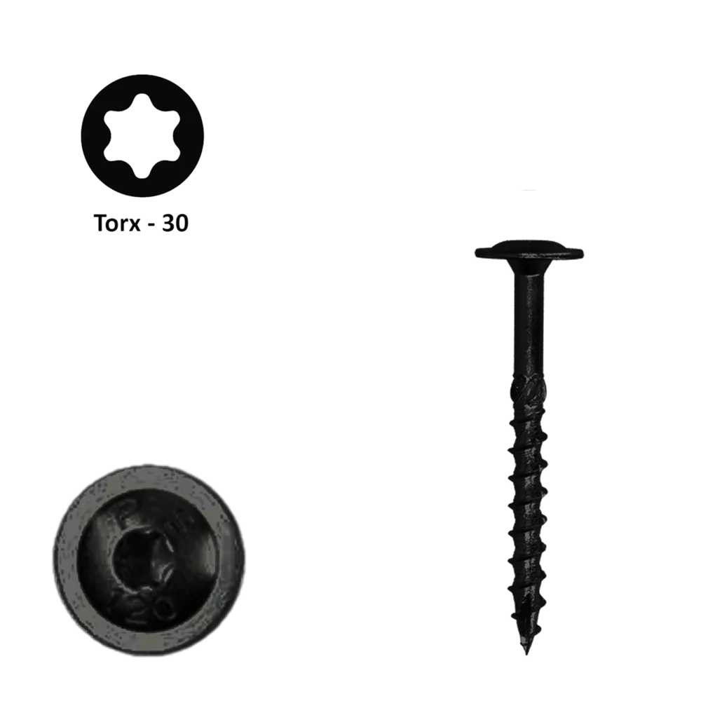Flenskop schroef 6,00 x 50 Torx (T40) | PFS+ zwart verzinkt | 100 stuks