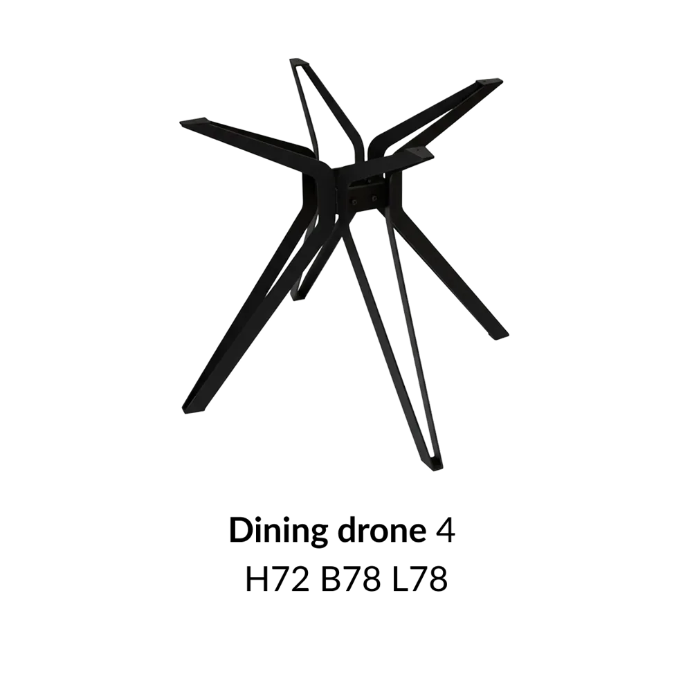 Metalen onderstel Dining Drone 4 zwart RAL9005 - 89x72cm.