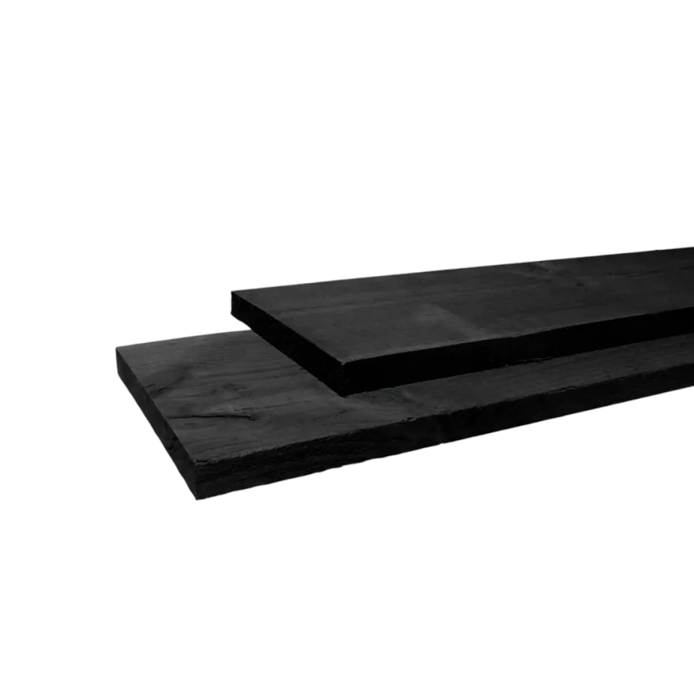 Plank Fijnbezaagd zwart  22 x 200 mm Zwart 4,00 mtr Lariks / Douglas
