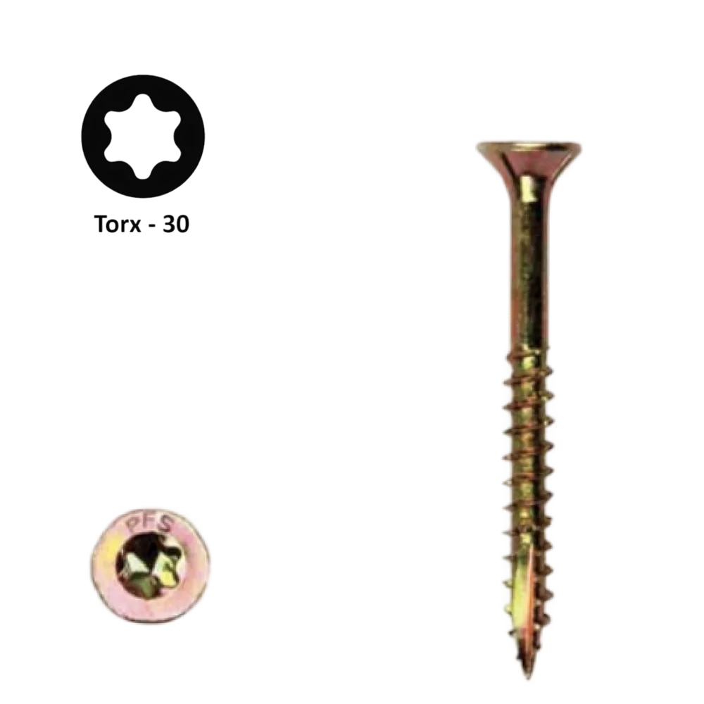 Spaanplaatschroef 6,0 x 150 Torx (T30) | PFS+ verzinkt | 100 stuks