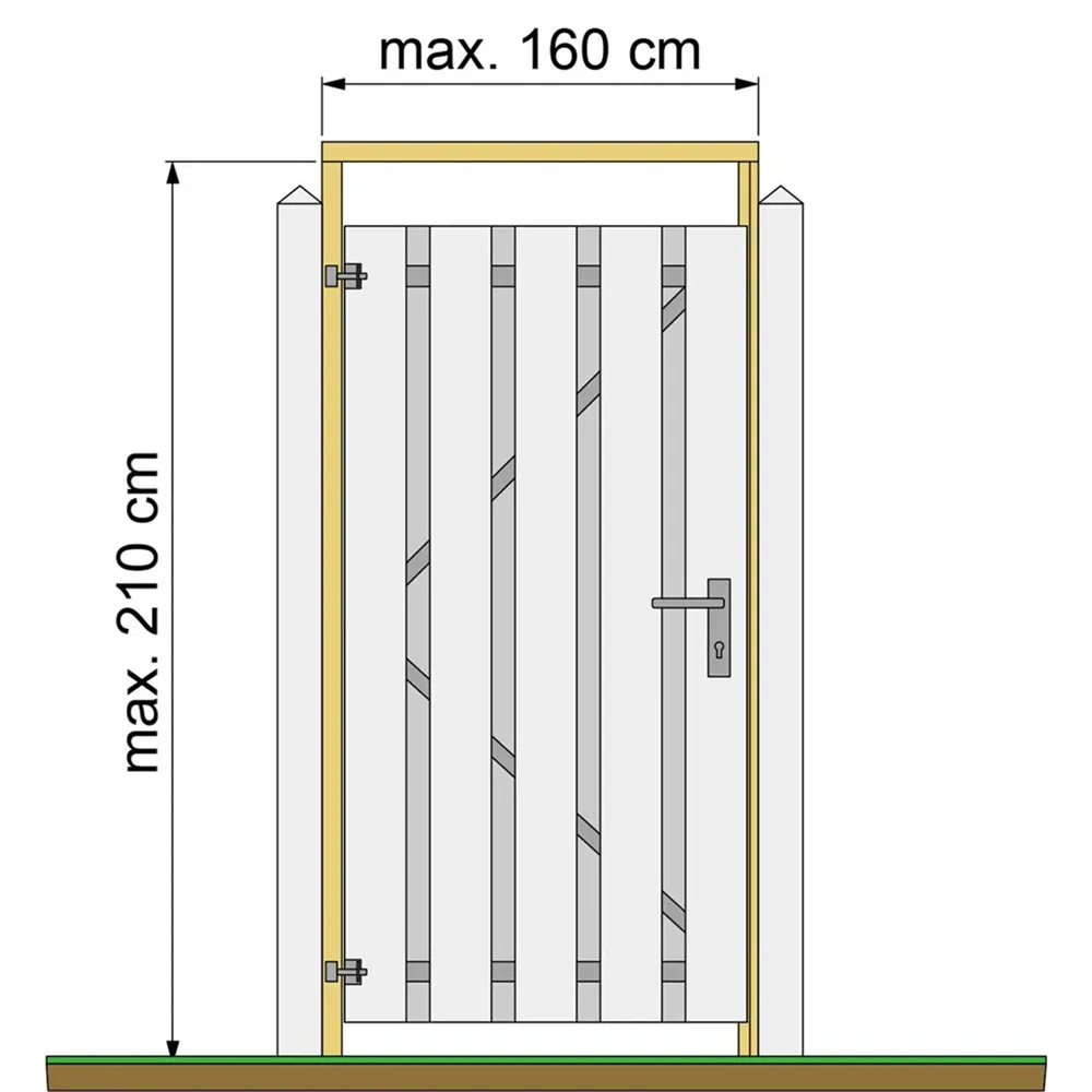 Tuindeurkozijn max 160 cm geschaafd Zwart gespoten