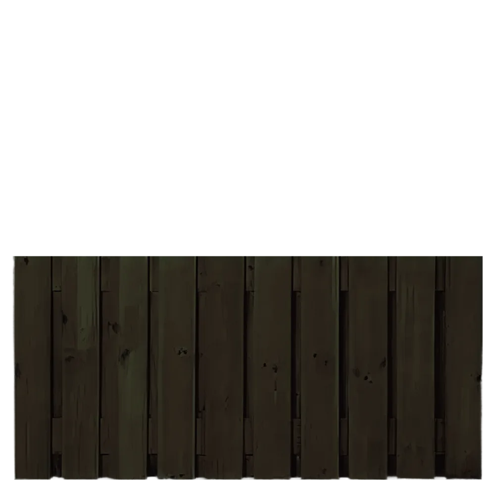 Tuinscherm 21 planks  90 x 180 cm Zwart gespoten