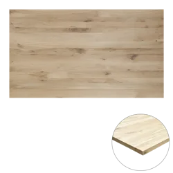 Tafelblad rustiek eiken 2-lange zijden rechte kant 40mm 2000x1000 onbehandeld