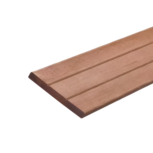 Schuttingplank 15 x 145 mm 2,15 mtr Dubbele V-Groef & Effen Zijde Hardhout Keruing