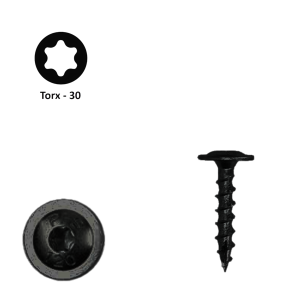 Flenskop schroef 6,00 x 30 Torx (T40) | PFS+ zwart verzinkt | 100 stuks