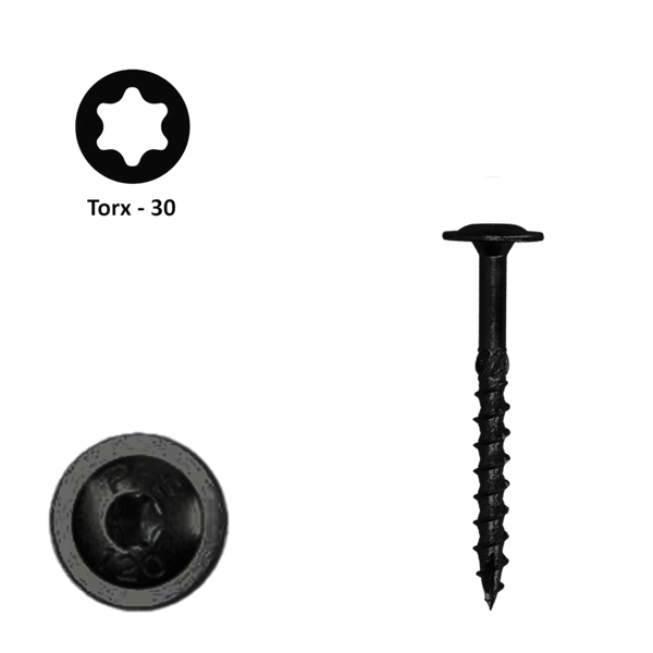 Flenskop schroef 6,00 x 50 Torx (T40) | PFS+ zwart verzinkt | 100 stuks