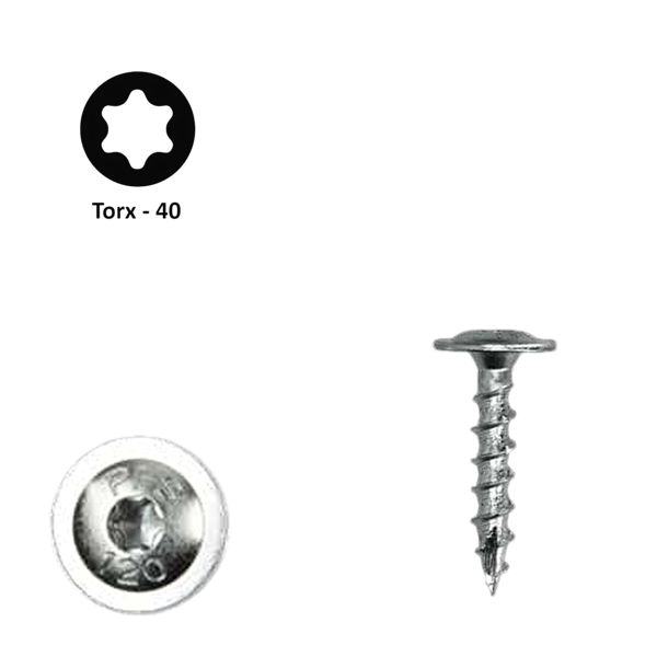 Flenskop schroef 8,00 x 40 Torx (T40) | PFS+ verzinkt | 50 stuks