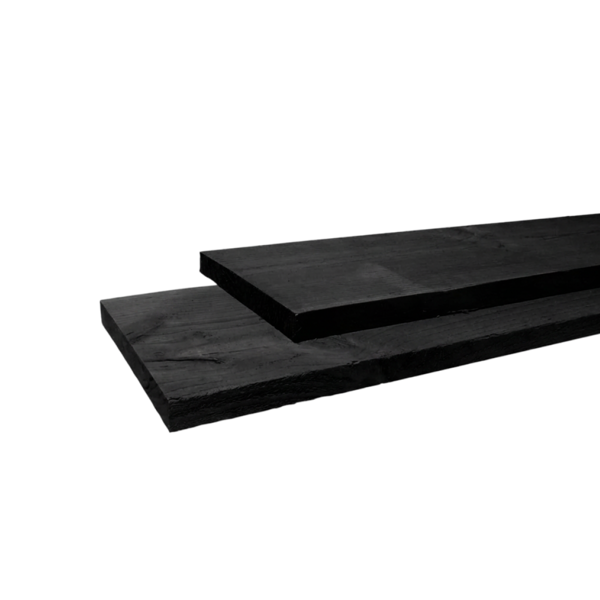 Plank Fijnbezaagd zwart  25 x 250 mm Zwart 4,00 mtr Lariks / Douglas