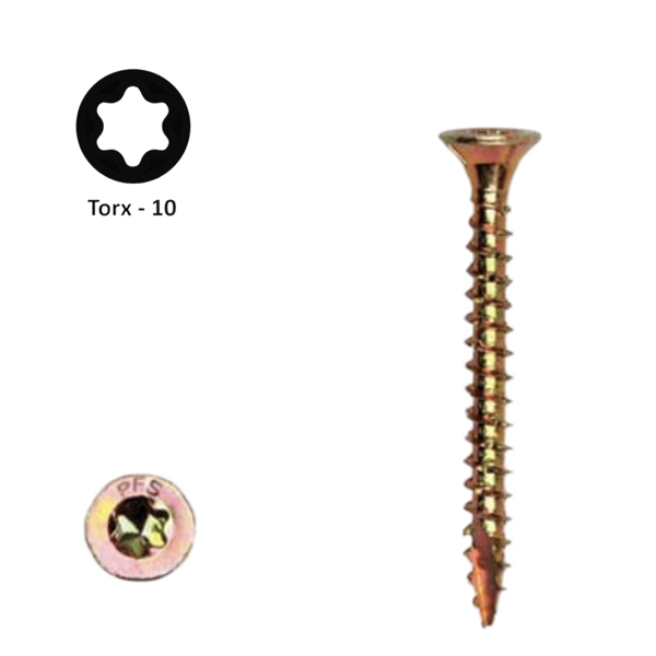 Spaanplaatschroef 3,0 x 16 Torx (T10) | PFS+ verzinkt | 200 stuks