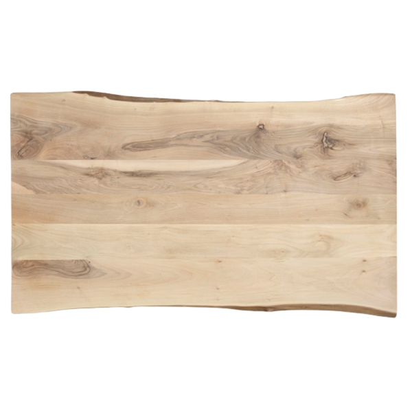 Tafelblad Europees walnoot 2-lange zijden boomkant 45mm 2200x1000x45 onbehandeld