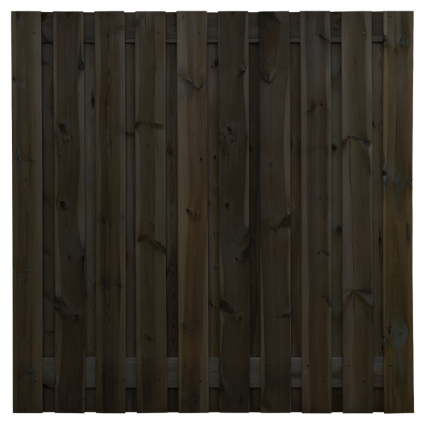 Tuinscherm 21 planks  180 x 180 cm Zwart gespoten