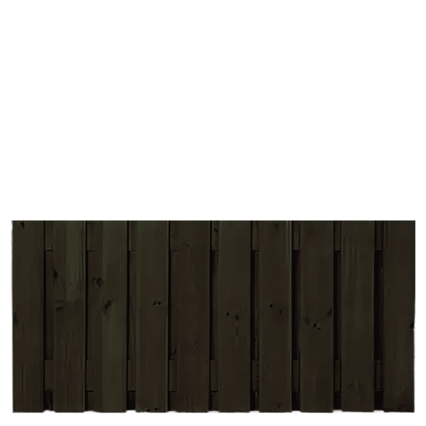 Tuinscherm 21 planks  90 x 180 cm Zwart gespoten