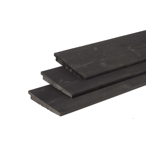 Zweeds rabat zwart 27 x 195 x 4 mtr Lariks / Douglas