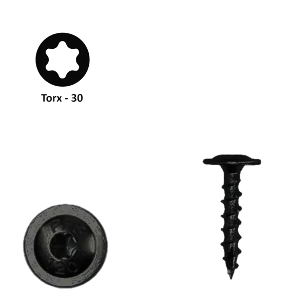 Flenskop schroef 6,00 x 40 Torx (T40) | PFS+ zwart verzinkt | 100 stuks