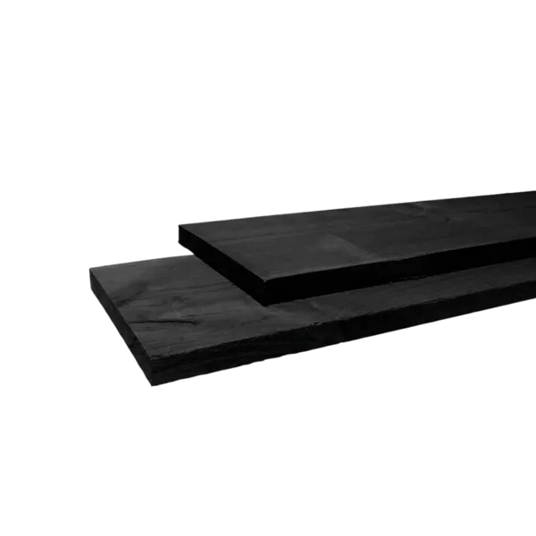 Plank Fijnbezaagd zwart  25 x 250 mm Zwart 5,00 mtr Lariks / Douglas