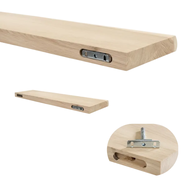 Plank rustiek eiken boomkant 40mm 1200x200 onbehandeld met blind bevestiging
