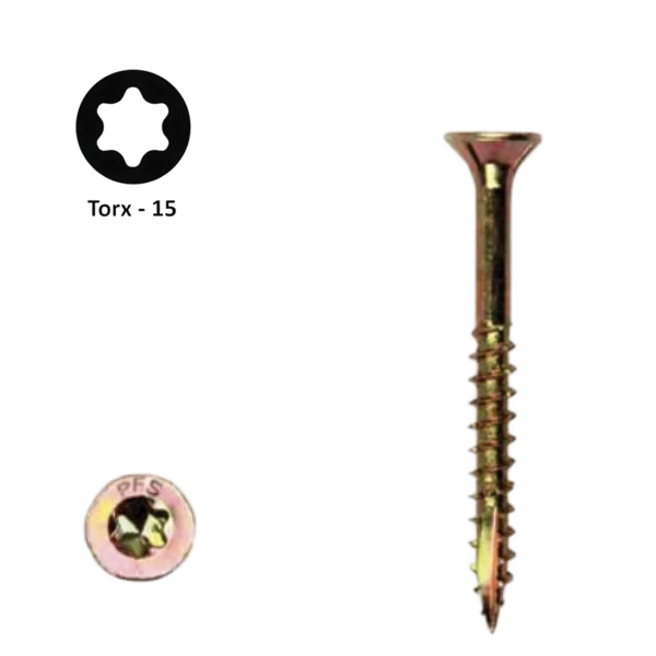 Spaanplaatschroef 3,5 x 50 Torx (T15) | PFS+ verzinkt | 200 stuks