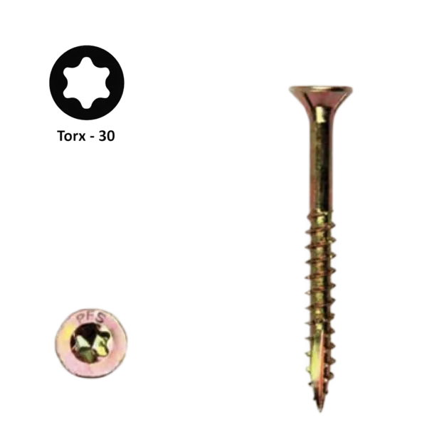 Spaanplaatschroef 6,0 x 150 Torx (T30) | PFS+ verzinkt | 100 stuks