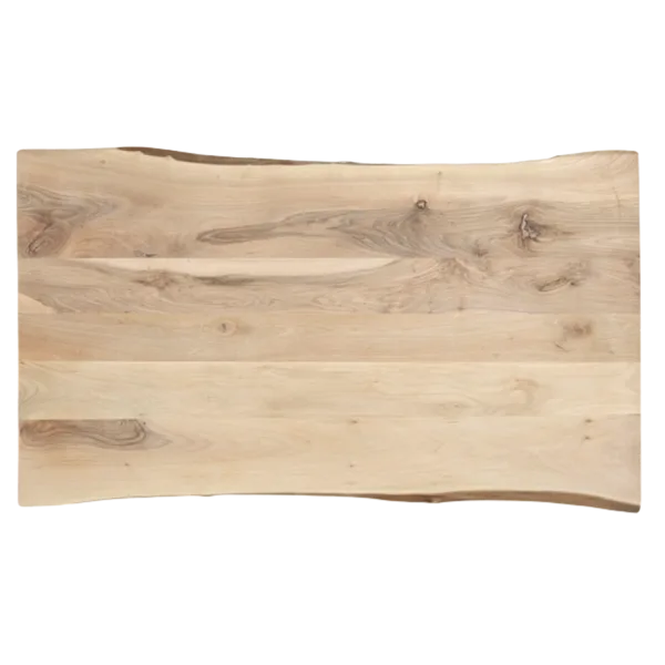 Tafelblad Europees walnoot 2-lange zijden boomkant 45mm 2200x1000x45 onbehandeld