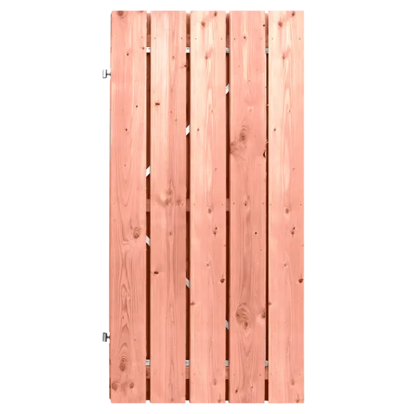 Tuindeur Stalen frame 120 x 195 cm, plank 16 x 140 mm Lariks / Douglas