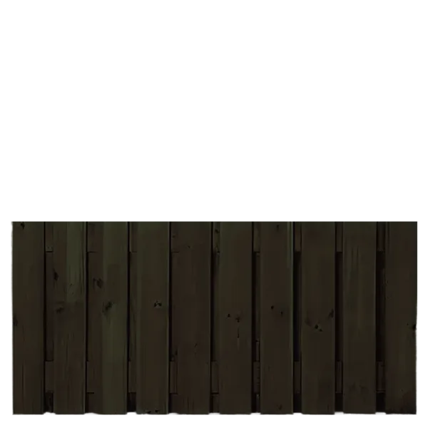 Tuinscherm 21 planks  90 x 180 cm Zwart gespoten