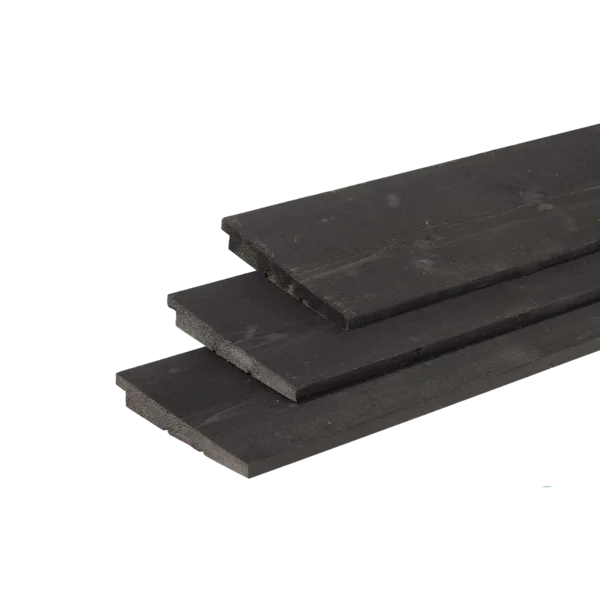 Zweeds rabat zwart 27 x 195 x 3 mtr Lariks / Douglas
