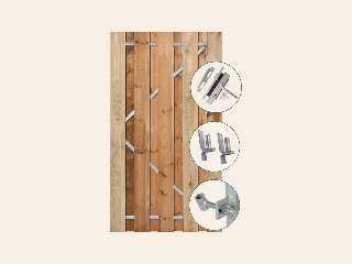 Tuindeur Solide grenen groen geïmpregneerd, 9-planks