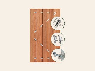 Tuindeur Solide keruing hardhout, 9-planks 180 × 100 cm