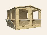 Kiosk Moose, 16 mm, vuren onbehandeld, 300 × 300 cm, incl. vloer, foto 3