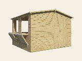 Kiosk Moose, 16 mm, vuren onbehandeld, 300 × 300 cm, incl. vloer, foto 4
