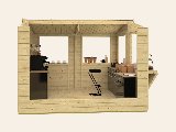 Kiosk Moose, 16 mm, vuren onbehandeld, 300 × 300 cm, incl. vloer, foto 5