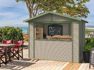 Kiosk Vixen, 16 mm, groen geïmpregneerd, 266 × 175 cm, incl. vloer
