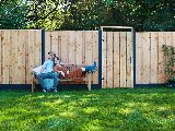 Tuinscherm Meckelenburg, douglas, RVS-geschroefd, 15-planks (13+2) 180 × 180 cm, foto 2
